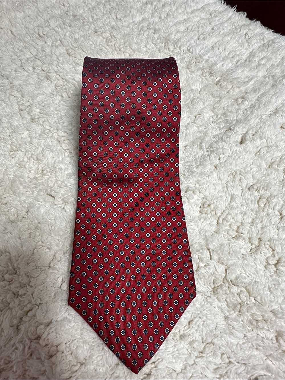 Men's Red Micro-Pattern Silk Tie